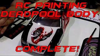 RC Painting-Traxxas Rustler Pro-Line bulldog body-DEADPOOL Part-3 completed!