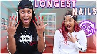 Wearing The Longest NAILS For 24hrs *Challenge*