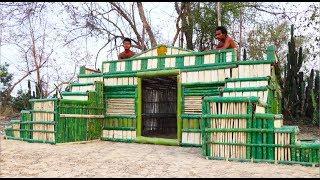 Build The Most Beautiful Mini Bamboo & Wooden Bricks House -Villa (100%)