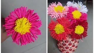 DIY Easy woolen Flower Making | Beautiful woolen Flower | Woolen Craft | Homemade Creations