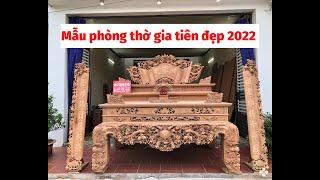 Mẫu bàn thờ gia tiên đẹp hiện đại 2022 | sập thờ tam cấp đẹp gỗ gõ đỏ | Đồ Gỗ Thành Quyên