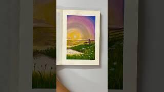 #paintwithme #gouache #painting #tutorial #virgobrushmagic #art #shorts #shortvideo #garden #sunset