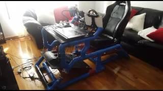 racing sim pvc cockpit, g27, handbrake mod, pdash gmix, cronus max