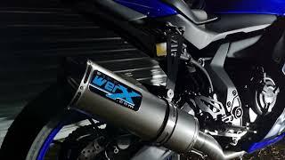 Pipe Werx Bikes Yamaha R7 2021 static rev fitted with a CarbonEdge Titanium Oval SL Exhaust