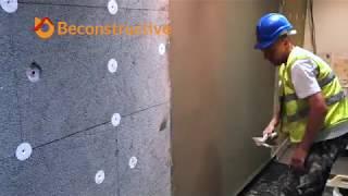 How to apply the base coat and reinforcing mesh - Installation of thermal insulation