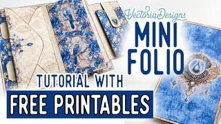 Mini Folio Tutorial + All the Printables for Free | Navy Blue & Gold