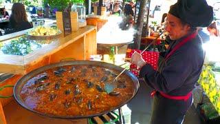 Spanish Guy cooks Paella with much Love at Market | Street Food in Berlin Germany