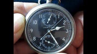 Hamilton Model 23 Chronograph Pocket Watch Operation Demonstration