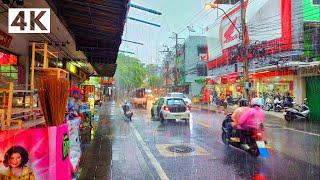 [4K UHD] Walking in the Rain in Bangkok during the Rainy Season in Thailand