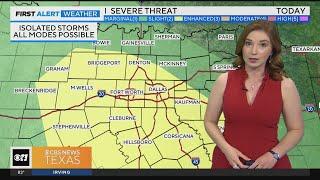 Slight risk of severe storms possible for North Texas Monday