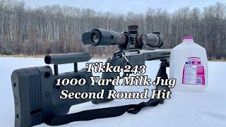 Tikka 243 1000 Yard Milk Jug Second Round Hit