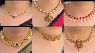 light weight gold necklace designs under 10 grams|necklace design|gold necklace design|Kannada desig