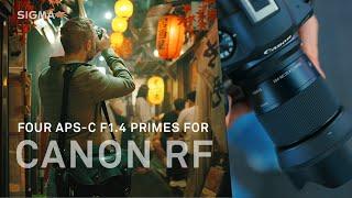 Introducing four ultra-sharp F1.4 crop-sensor primes for Canon RF Mount