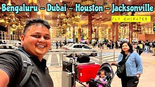 USA EP 01: Air Travel 2024 | Bengaluru to Houston, Texas | Jacksonville, Florida | Roving Couple