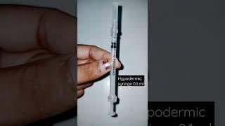 disposable hypodermic syringe with needle (0.1ml) #syringe #needle #injection #svmedicourse