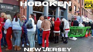 Walking Hoboken NJ 4K: SantaCon 2024 Bar Crawl