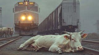 Tragic ! 51 Heartbreaking Moments Farm Animals Collide With Trains And Supercars