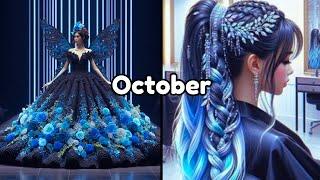  Choose your Birthday Month and see your pretty Ball gown and  Hairstyle