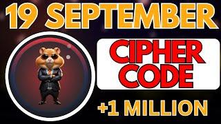 19 September Hamster Kombat DAILY CIPHER Today: Claim 1,000,000