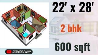 22x28 house plan || 22x28 ghar ka naksha || 22x28 house design || 600 Sqft