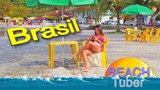 BEACH WALK 4K video BRAZIL Brasil SLOW TV hiking TRAVEL vlog