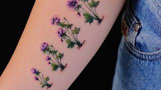 Anemone Tattoo - Flower Growing Up Tattoo