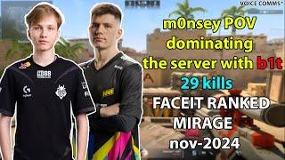 voice comms* |  m0nesy plays FACEIT with b1t | (29-19) | HIGHLIGHTS | MIRAGE | nov-2024 #cs2 #pov