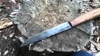 Butcher Knife With Patina aged blade