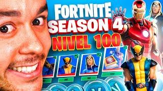 TEMPORADA 4: SKIN NIVEL 100! PASE DE BATALLA TODO COMPRADO FORTNITE X MARVEL!! - TheGrefg