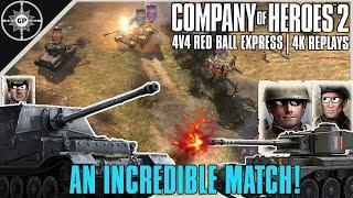 EPIC 4v4 Match | Red Ball Express | 4K CoH2 Casts #49