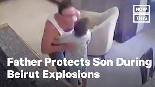 Father Protects Son During Beirut Explosions | NowThis