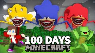 How Mikey and JJ Survive 100 Days From ALL THE SONIC TAPES and AMY ROSE TAPES Minecraft?  - Maizen