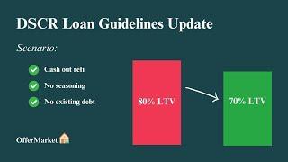 DSCR Loan Guidelines Update: Cash Out Refi No Seasoning for Cash Purchases