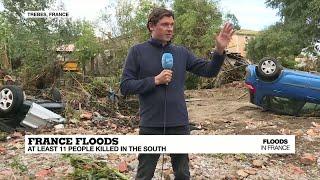 France flash floods: floodwaters engulfed villages, swept away cars