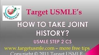 USMLE Step 2 CS- Joint History 🩺