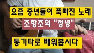 요즘 중년들이 푹빠져있는 노래, 조항조의 "정녕" 통기타로 배워봅시다