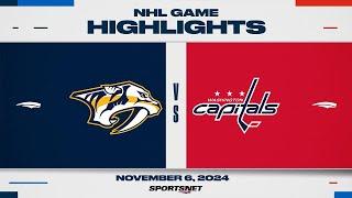 NHL Highlights | Predators vs. Capitals - November 6, 2024