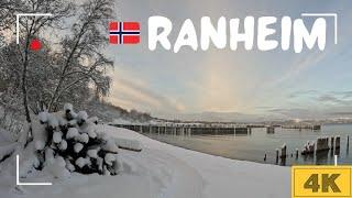 Ranheim, Norway Winter Walking Tour - 4K60FPS - with captions