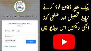 how to find district and Tehsil ids for school password Pakistan for 2nd Term