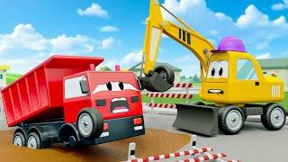 Crashed Dump Truck | Concrete Mixer Truck Rebuilds Damaged Road | Toy City Construction