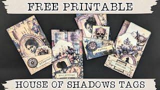 Free Printable House of Shadows Tags Junk Journal Kit | Junk Journal Freebie!