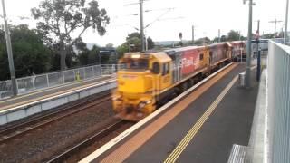 KiwiRail Train 124 with 3 New Zealand DC Class Locomotives 4571 4104 4611