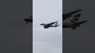 British Airways Airbus A380-800on final approach to ORD