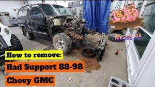 Rad Support Removal 88-98 Chevy and GMC Trucks | 1997 Chevy K1500 Rebuild