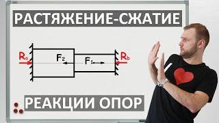 Статически неопределимый брус. Растяжение-сжатие. Сопромат.