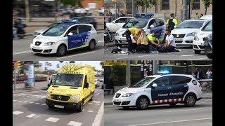 [MOPED CRASH!] Barcelona Emergency Vehicles responding to a serious accident