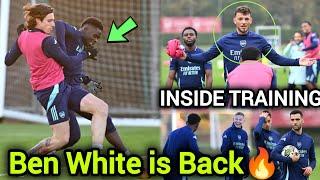 White, Calafiori & Partey Train with the TEAM ahead of MANCHESTER UNITED | Inside Training