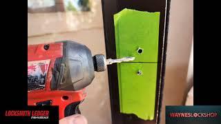 Installing Locknetics double door magnetic locking system electronic access on storefront doors