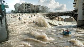 Italy now! Sicily is in chaos! Winds at a speed of 218km/h blew away houses!