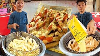 16 Years Old Kid Selling FRENCH FRIES  Afghani Hardworking Boy Making McDonald's Style Fries